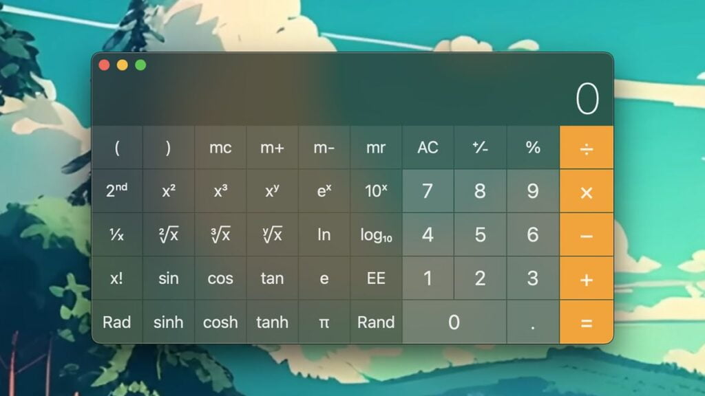 Calculator on macOS